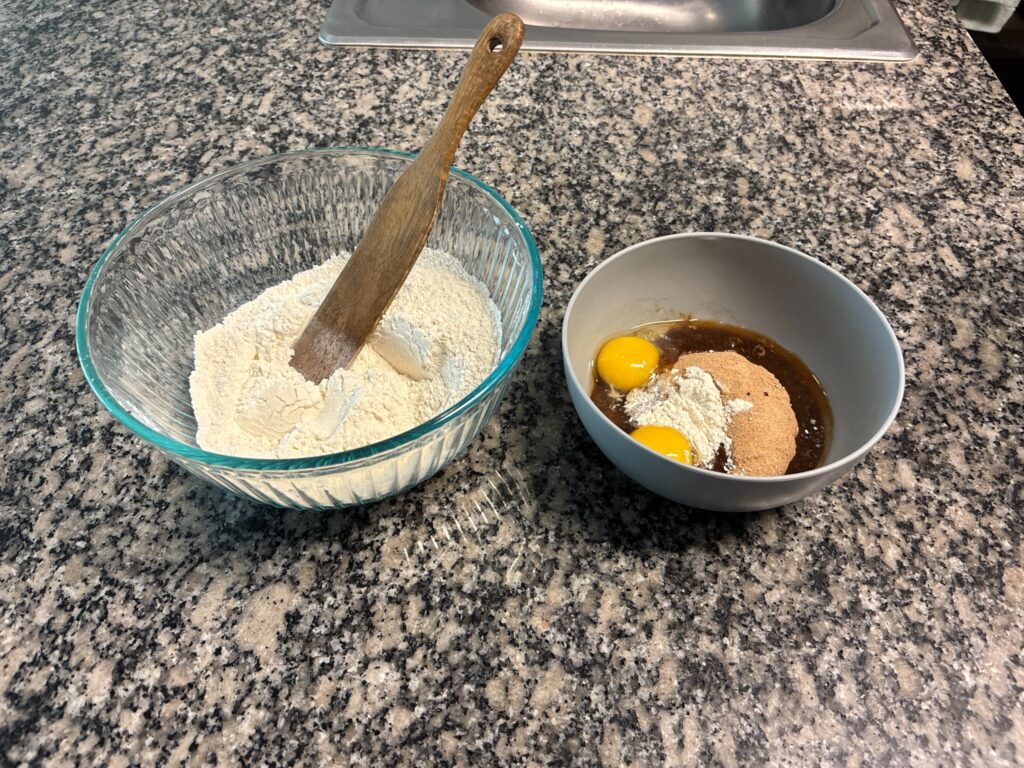 Ingredients for brown butter chocolate chip cookies with coconut sugar