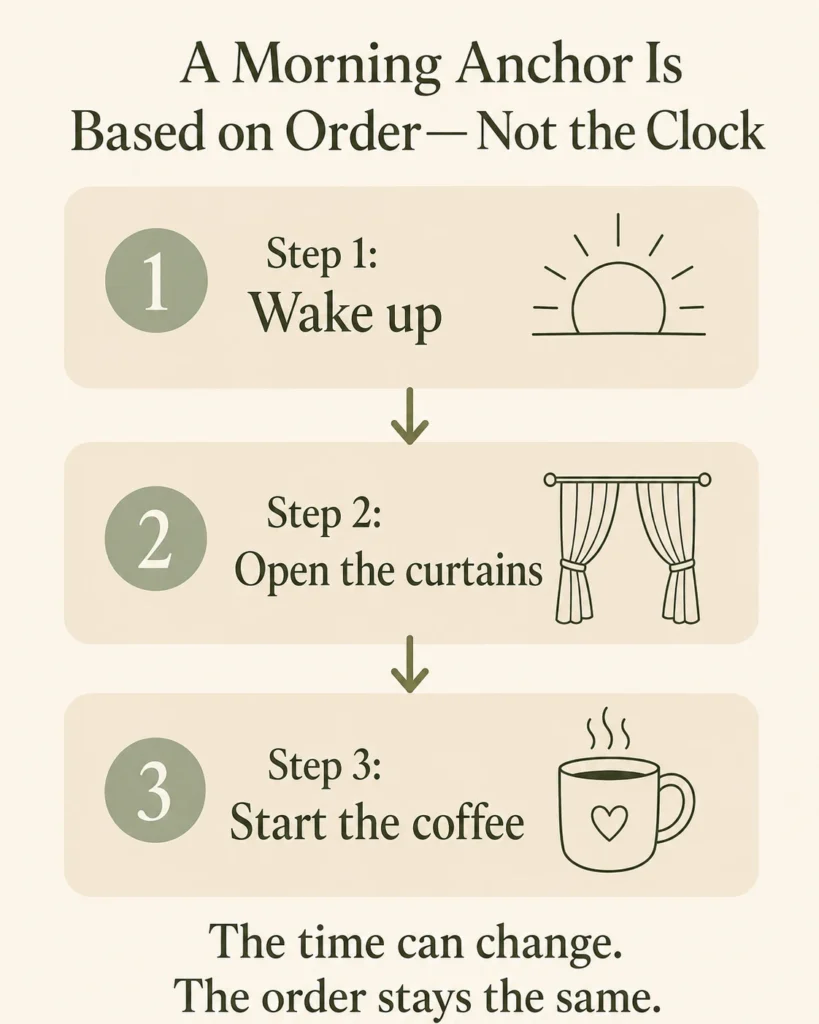 Morning anchor sequence based on order instead of an exact time